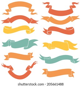 Vector Set of Color Ribbons for Your Text