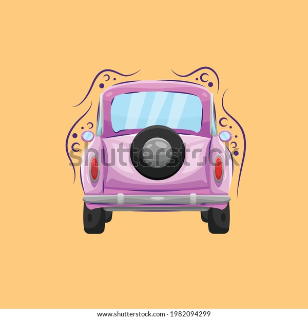 Wedding Car\
Vector Illustration. Just Married\
Car.