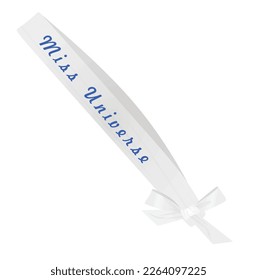 White Miss Universe ribbon. vector