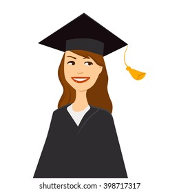 Young Graduate Student Cartoon Character Graduation Stock Vector ...