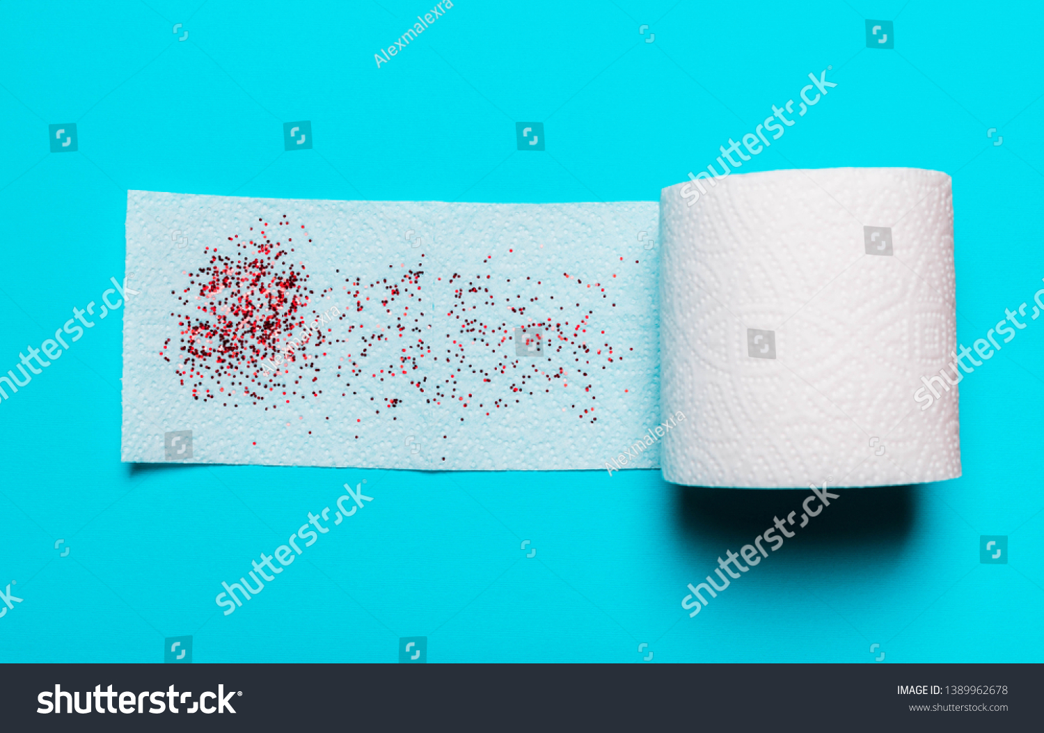 Hemorrhoids Treatment Concept Toilet Paper Blood Stock Photo 1389962678 Shutterstock