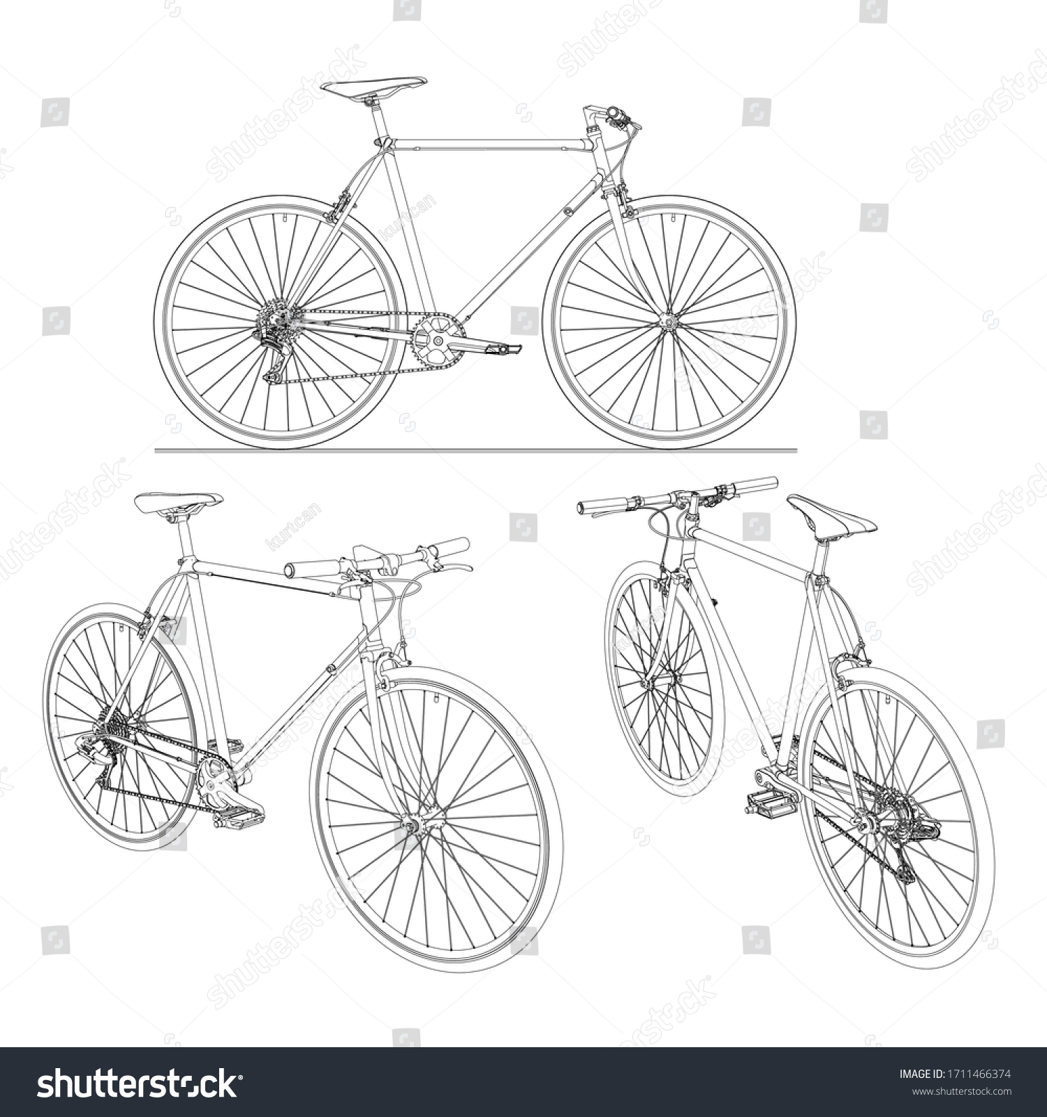 Bike Silhouettes Detailed Vector Illustration Bike Stock Vector ...