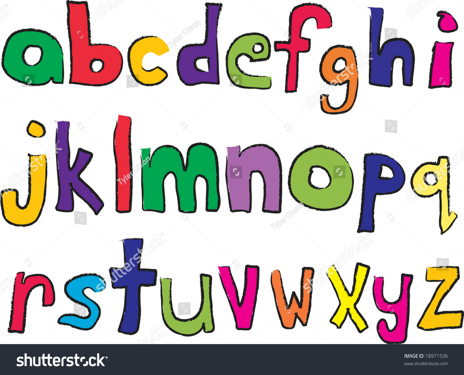 Child Like Lower Case Alphabet Stock Vector (Royalty Free) 18971536 ...