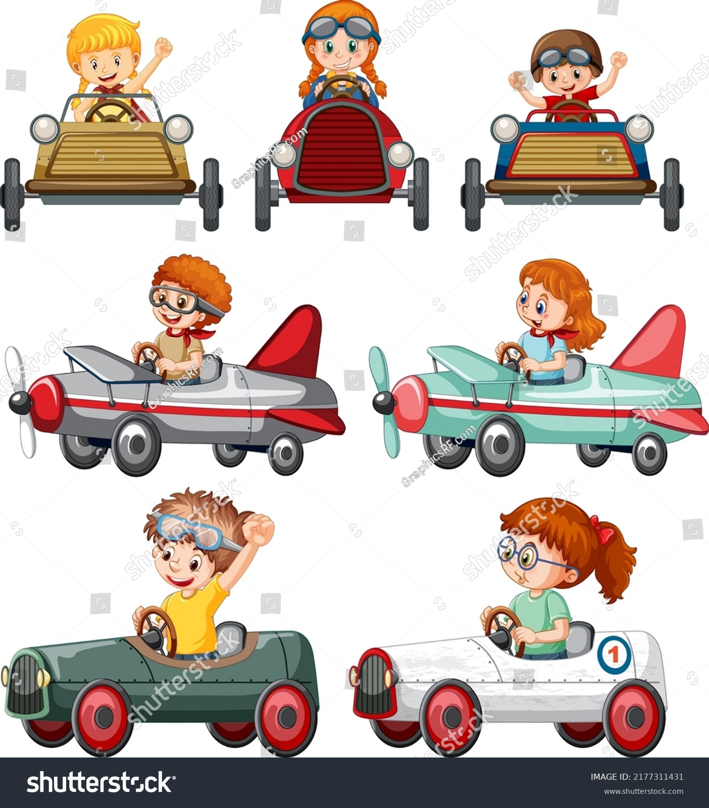 Set Different Kids Car Toy Illustration Stock Vector (Royalty Free ...