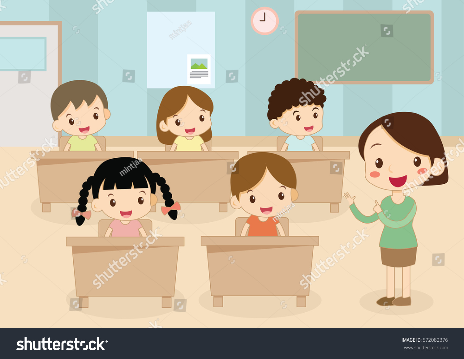 Students Teacher Studying Classroom Stock Vector (Royalty Free ... image.