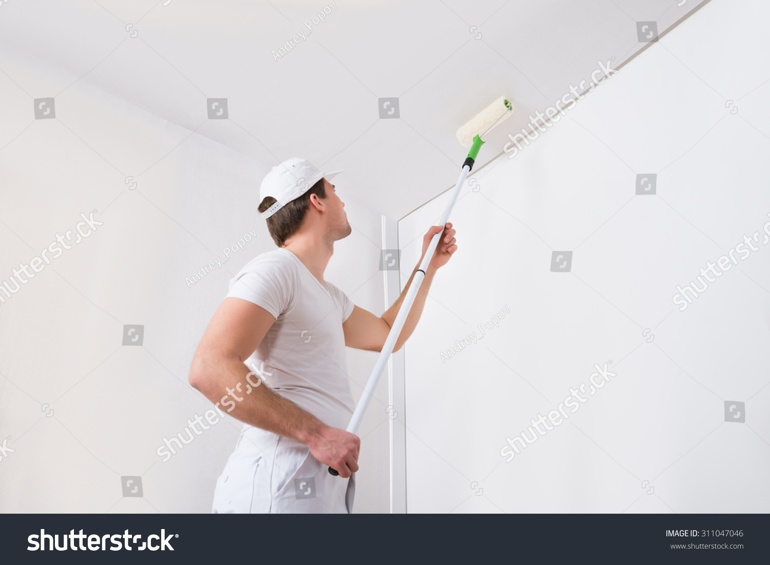 Young Painter White Uniform Painting Paint Stock Photo 311047046 ...