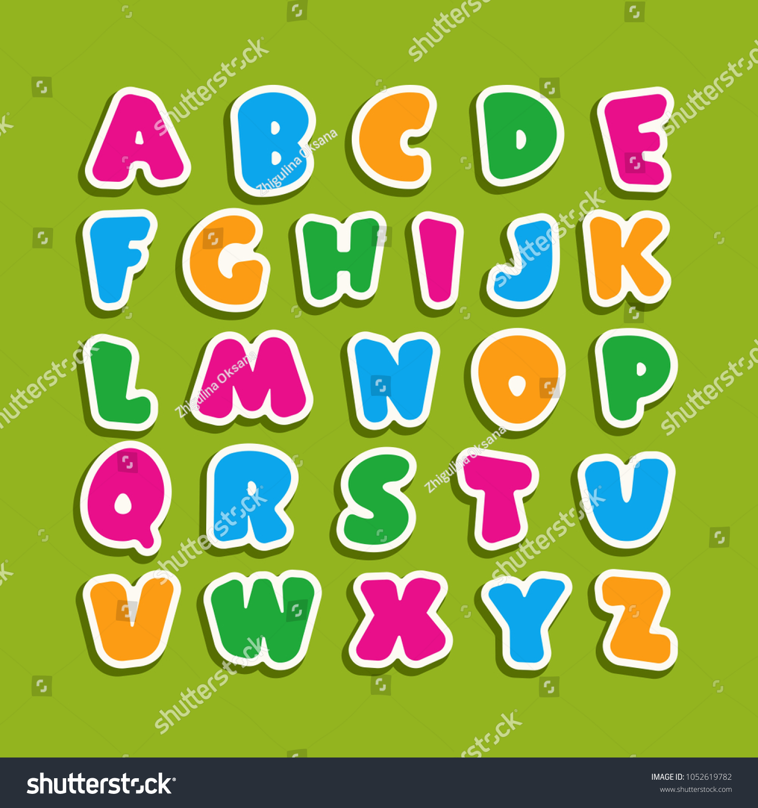 Alphabet Kids Cartoon Style Childrens Font Stock Vector (Royalty Free ...