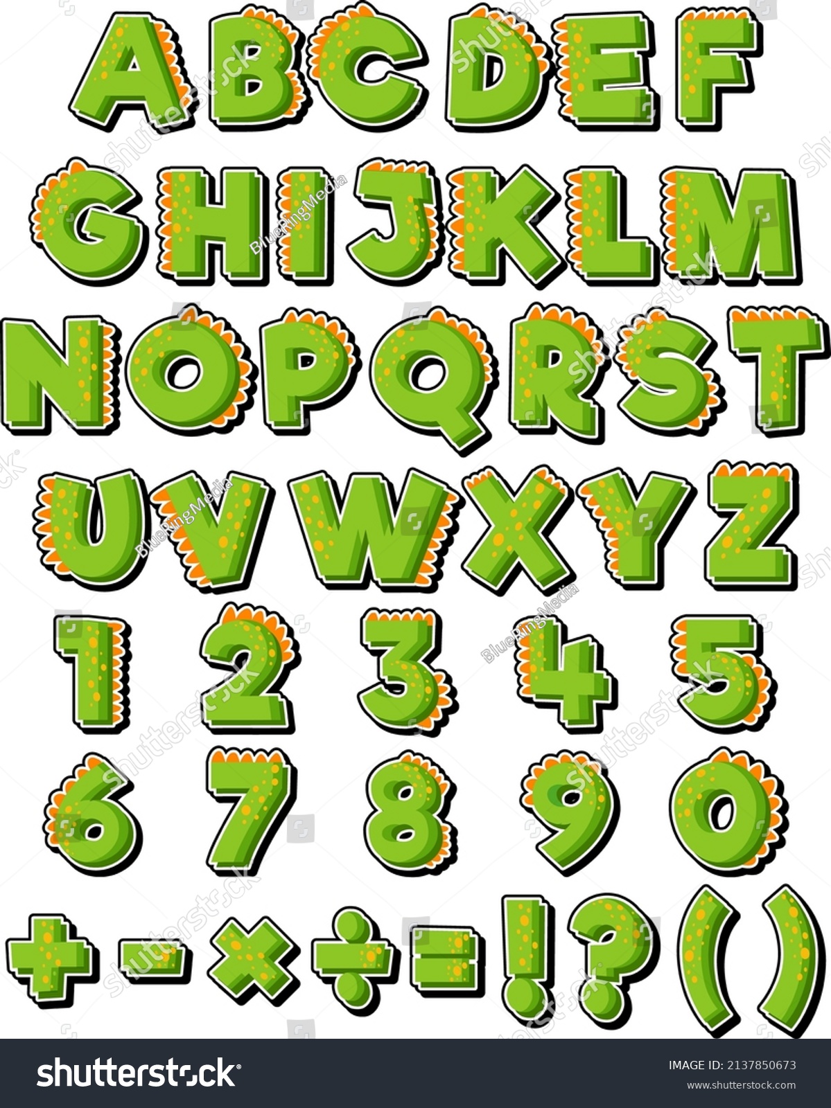 Font Design English Alphabets Numbers Illustration Stock Vector ...