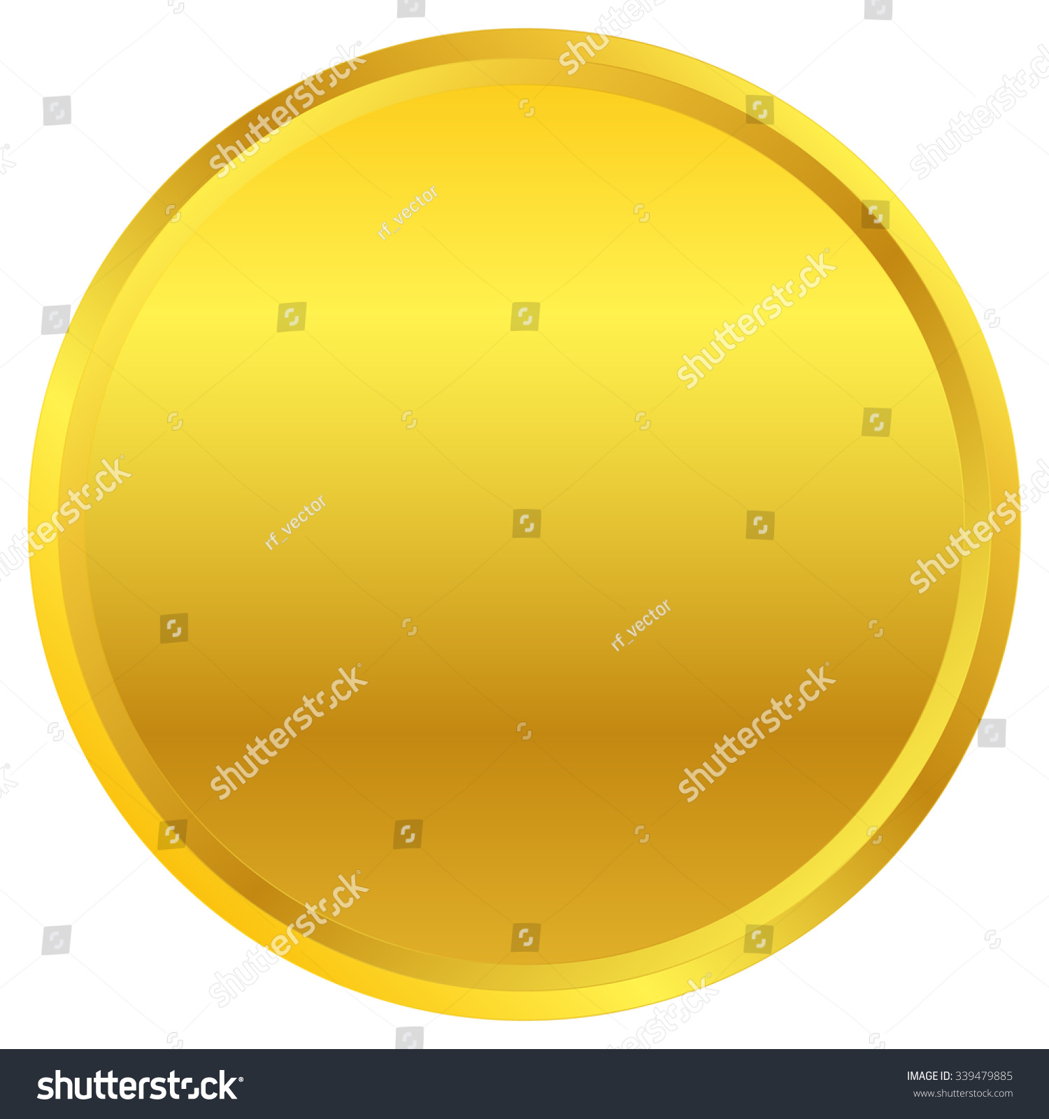 Golden Circle Badge Shape Isolated On Stock Vector (Royalty Free) 339479885