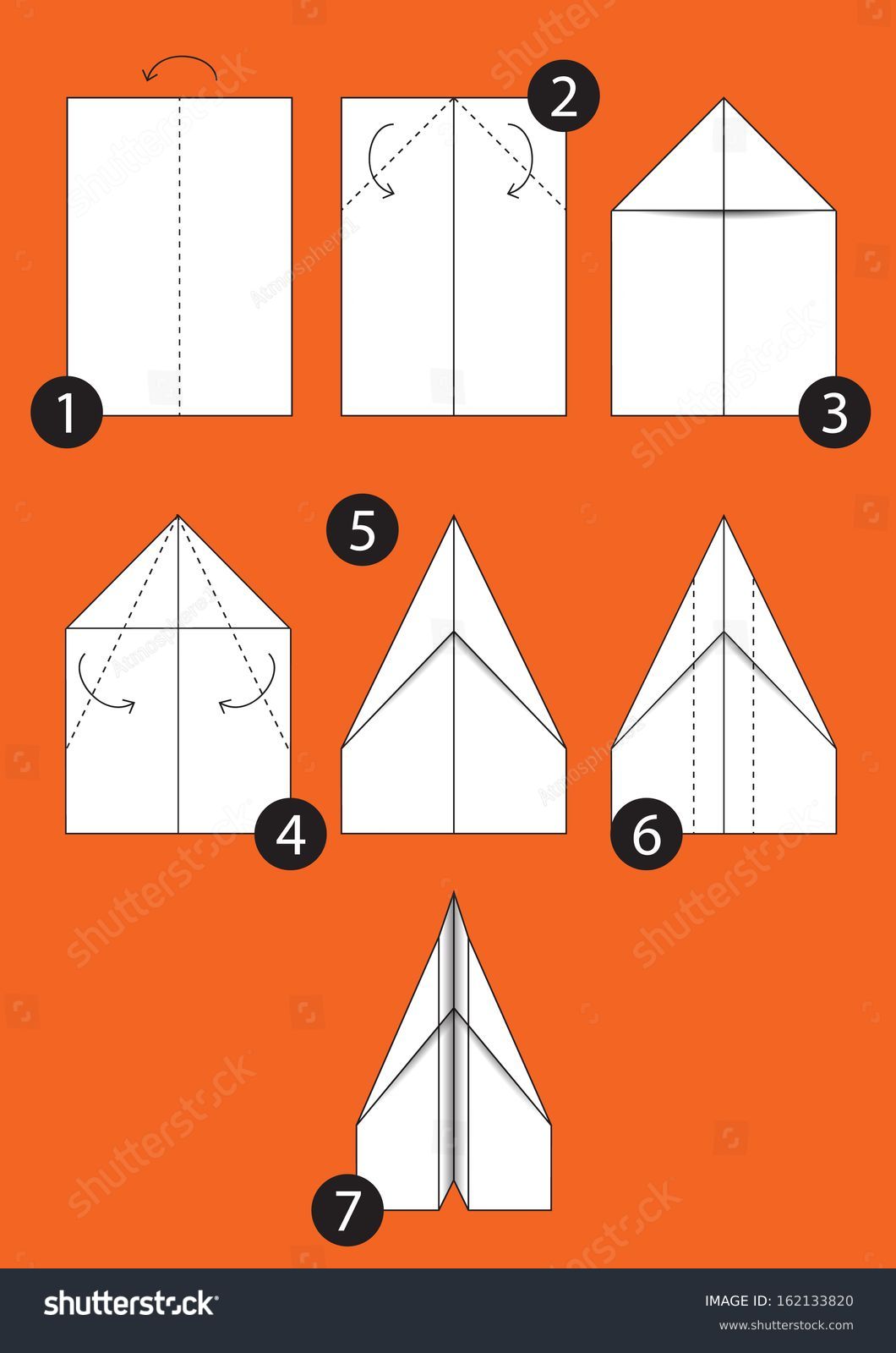 How Make Origami Paper Airplane Instructions Stock Vector 162133820 Shutterstock