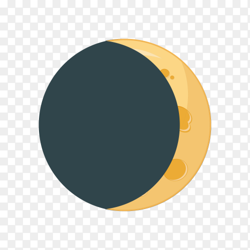 Moon phases infographics on transparent background PNG