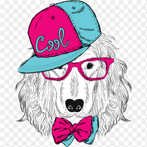 Hand drawn cartoon dog on transparent background PNG