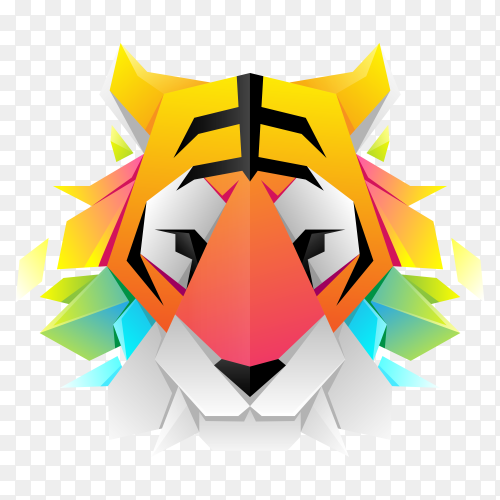 Tiger logo design on transparent background PNG