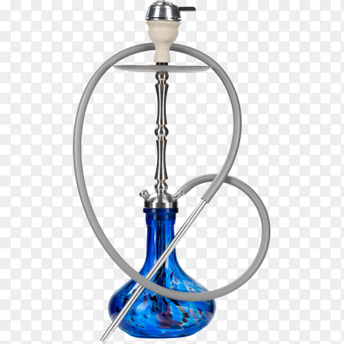 Modern blue hookah isolated on transparent background PNG