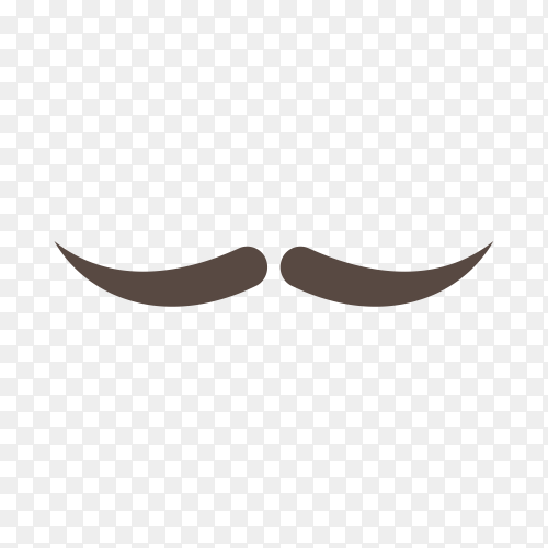 Black silhouettes of moustache on transparent background PNG