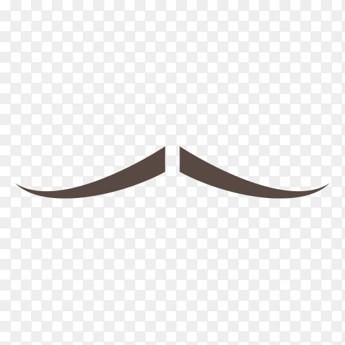 Illustration of hand drawn mustache icon on transparent background PNG