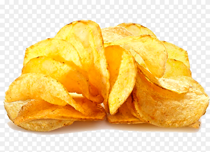 Natural potato chips isolated on transparent background PNG