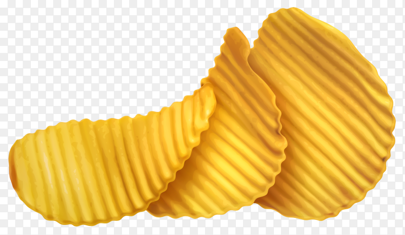 Potato chips on transparent background PNG