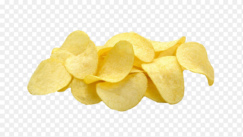 Snack spicy golden chips on transparent background PNG