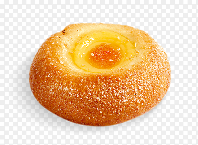 Tasty baked bun for breakfast on transparent background PNG