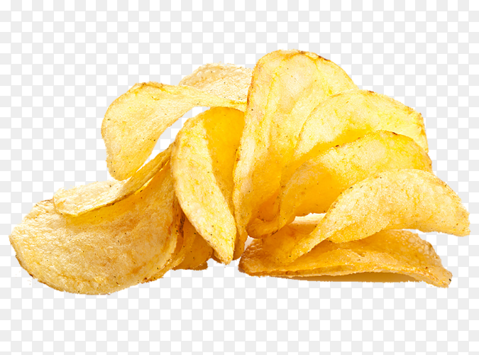 Tasty potato chips isolated on transparent background PNG