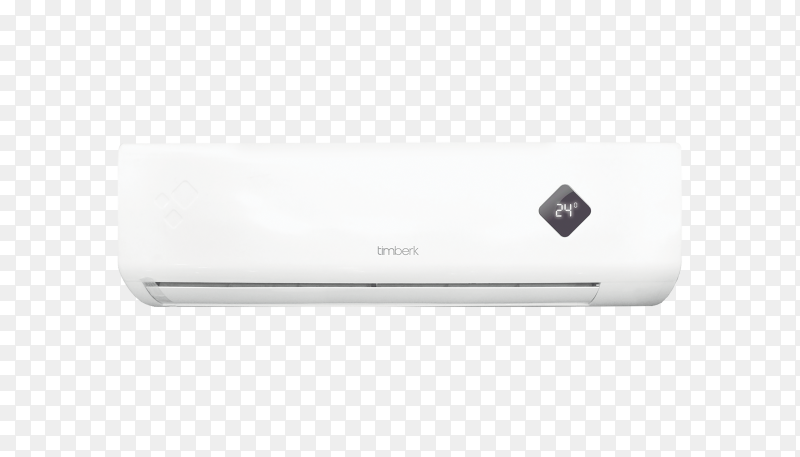 White air conditioner machine on transparent background PNG