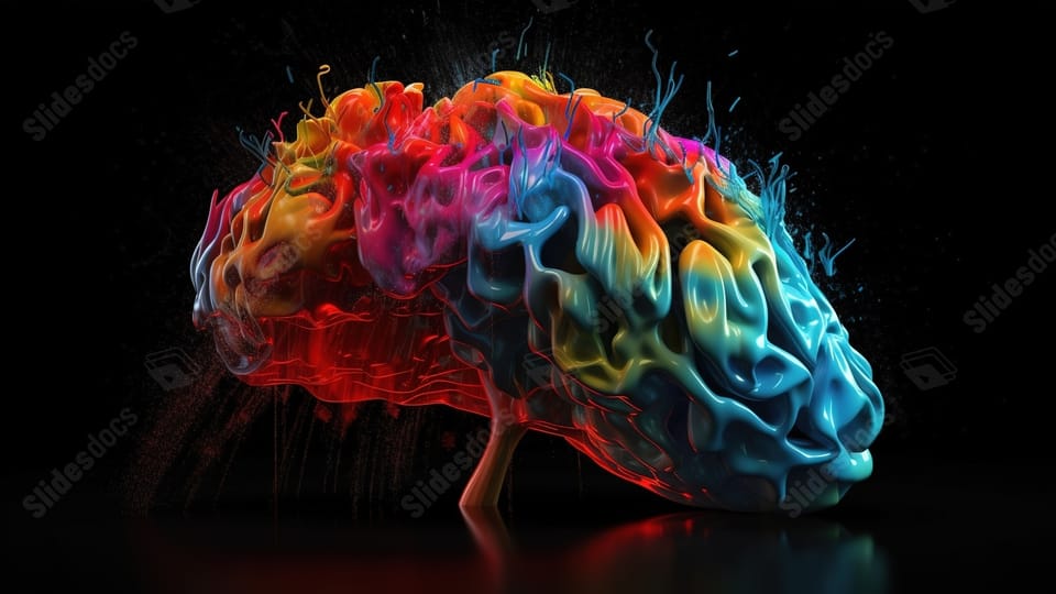 A 3d Brain Shaped Like A Rainbow Powerpoint Background For Free ...