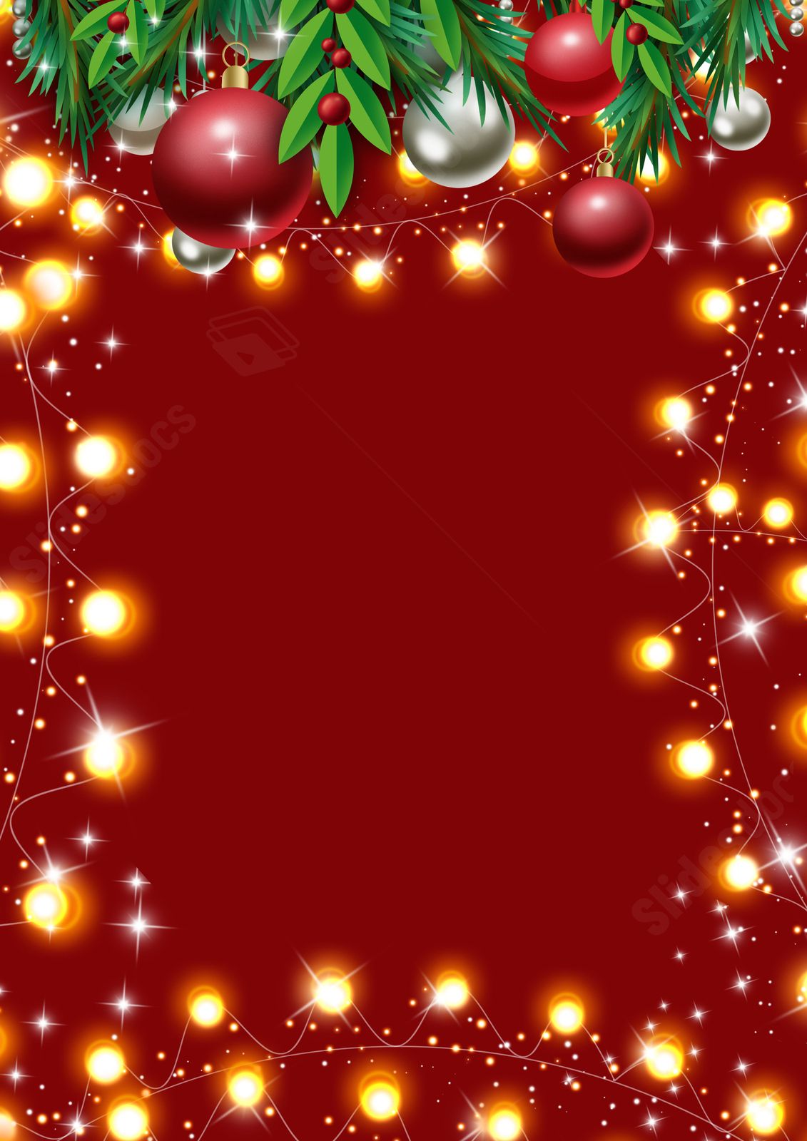 Christmas Lights Bring Merry Cheer Page Border Background Word Template ...