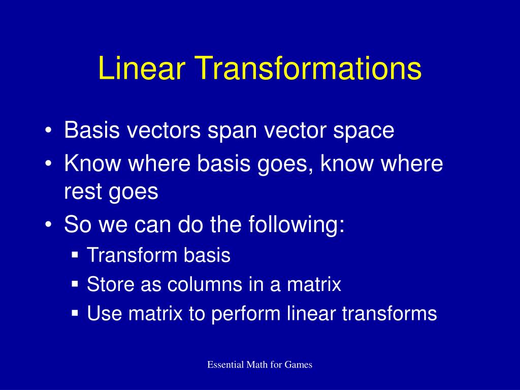 PPT - Linear Transformations and Matrices PowerPoint Presentation, free ...