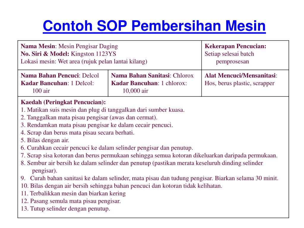 PPT KEMUDAHAN SANITASI STANDARD OPERATING PROCEDURE 