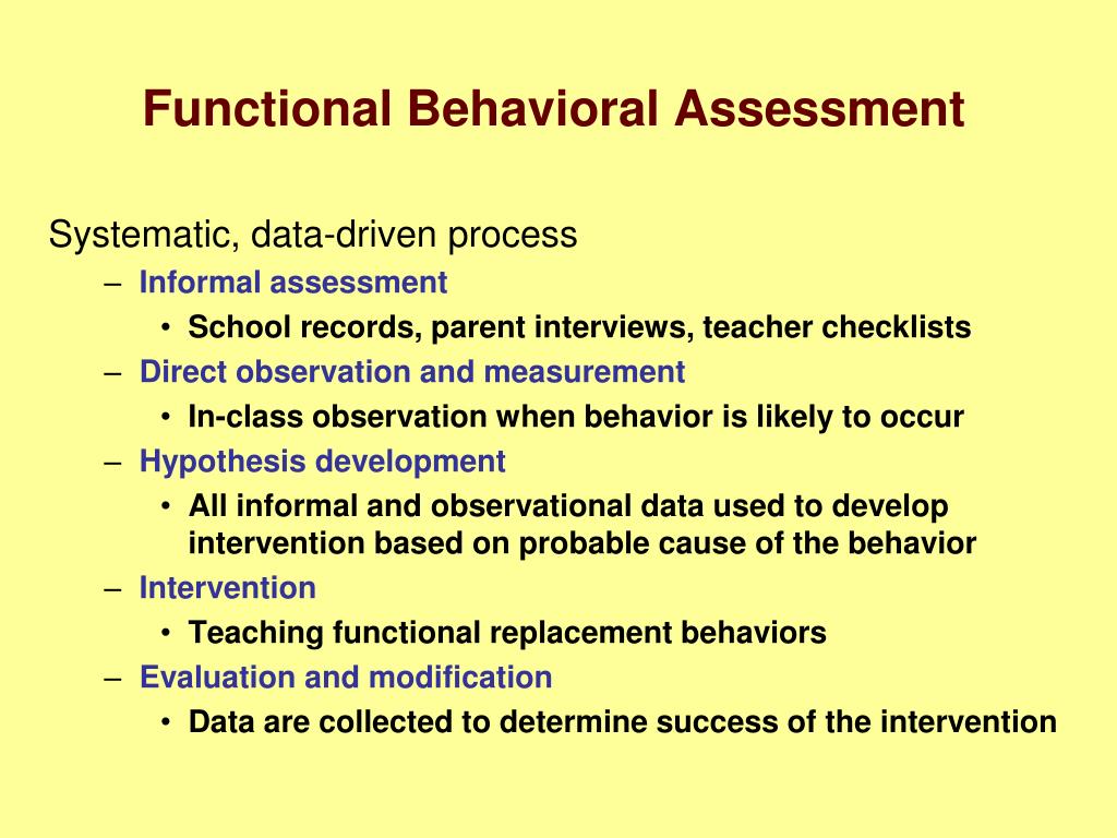 Functional behavior assessment - molimember