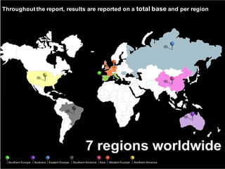 Redes sociales
GRIAL – Universidad de Salamanca 39Australia
Throughout the report, results are reported on a total base and per region
Eastern EuropeSouthern Europe Southern America Asia Western Europe Northern America
7 regions worldwide
 