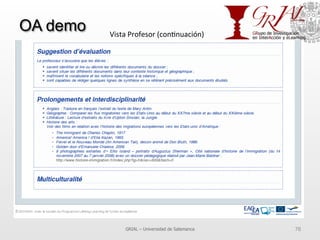 OA demo
GRIAL – Universidad de Salamanca 76
Vista	
  Profesor	
  (con7nuación)	
  
 