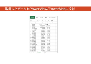 取得したデータをPowerView/PowerMapに投射 
 