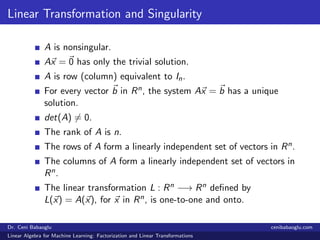 3. Linear Algebra for Machine Learning: Factorization and Linear ...