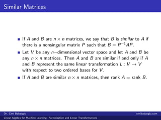 3. Linear Algebra for Machine Learning: Factorization and Linear ...