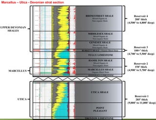 Marcellus – Utica - Devonian strat section
 