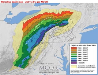 Marcellus depth map - wet vs dry gas MCOR
 