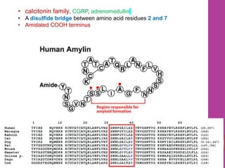 • calcitonin family, CGRP, adrenomedullin
• A disulfide bridge between amino acid residues 2 and 7
• Amidated COOH terminus
4
 