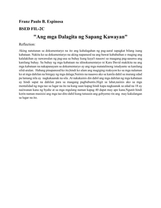 Ang mga Dalagita ng Sapang Kawayan - Reflection.docx