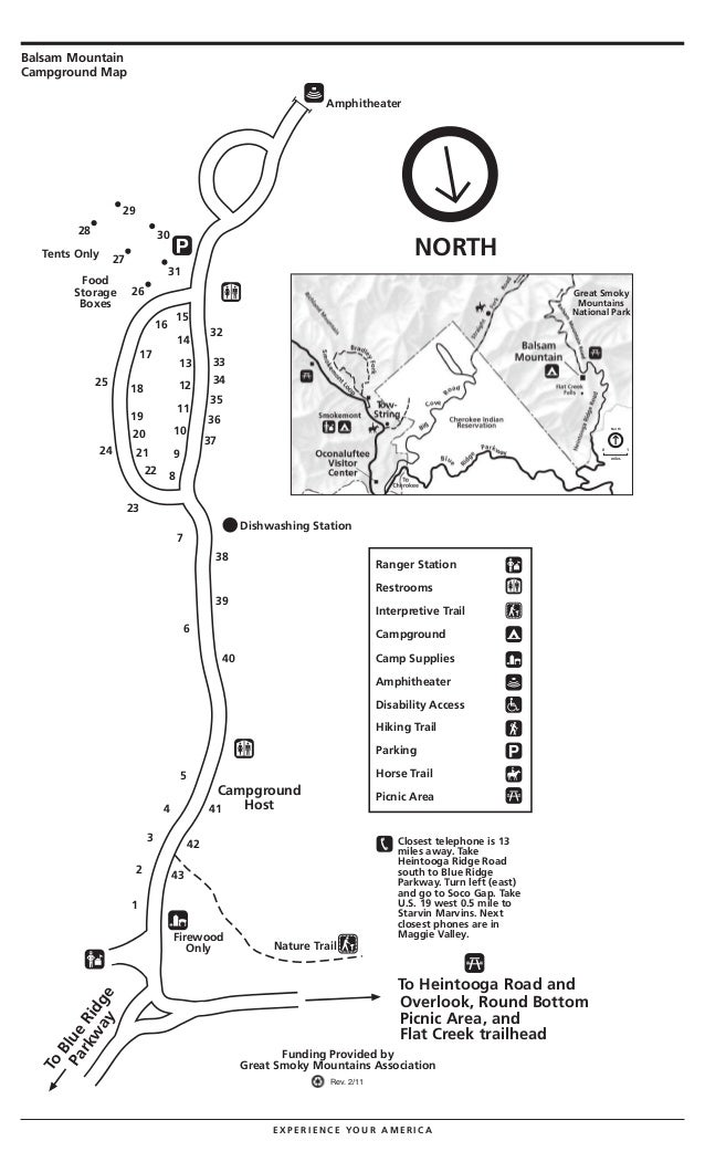 Great Smoky Mountain National Park- Balsam Mountain Campground Map