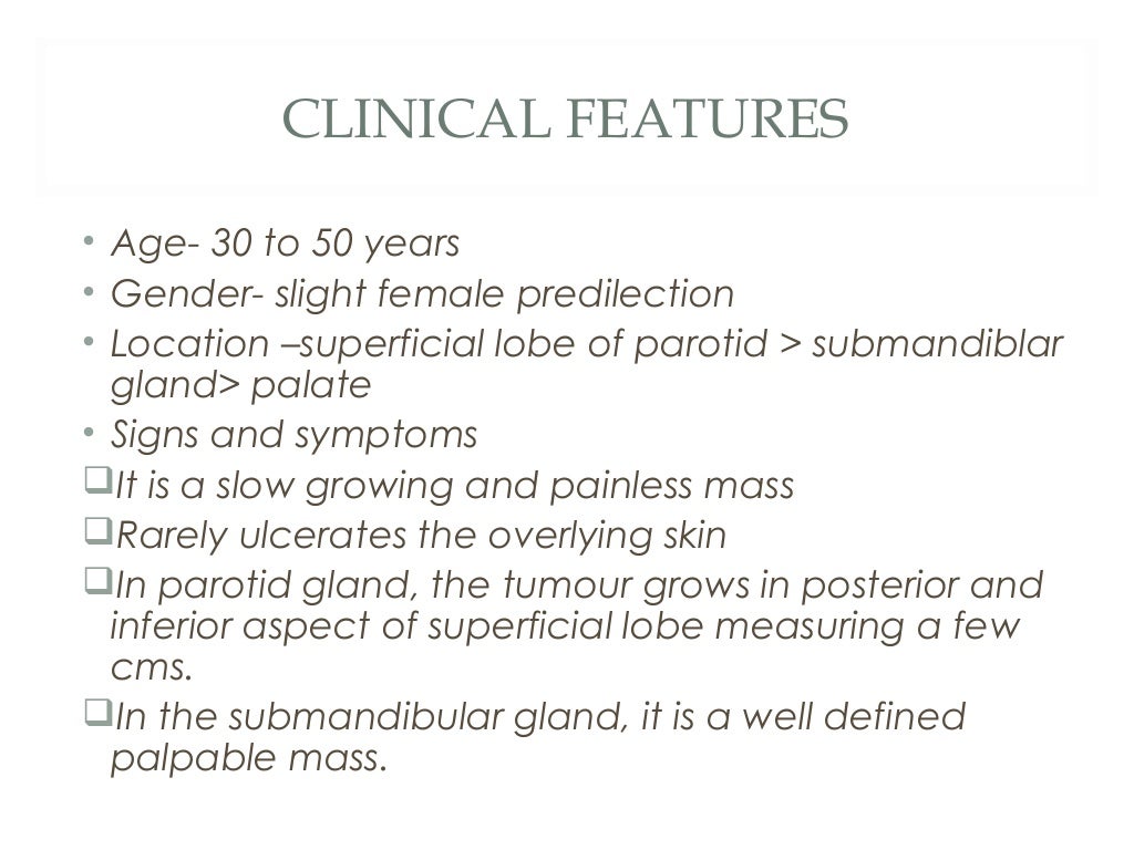 Benign tumours of salivary glands