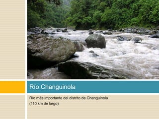 Río Changuinola 
Río más importante del distrito de Changuinola 
(110 km de largo) 
 