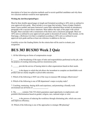 Bus 303 bus303 entire course ashford university new syllabus | PDF