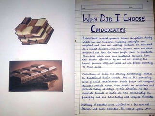 Marketing Management Project on Chocolates | Business Stuides 