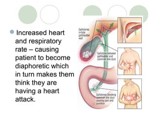 Increased heart
and respiratory
rate – causing
patient to become
diaphoretic which
in turn makes them
think they are
having a heart
attack.
 