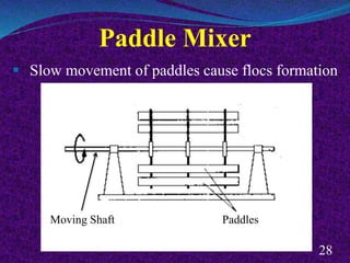 Paddle Mixer
28
 Slow movement of paddles cause flocs formation
PaddlesMoving Shaft
 