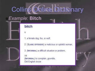 Collins Online DictionaryExample: Bitch