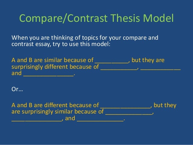 writing a thesis statement for compare and contrast essay