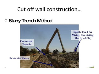 Cut off wall construction…
 